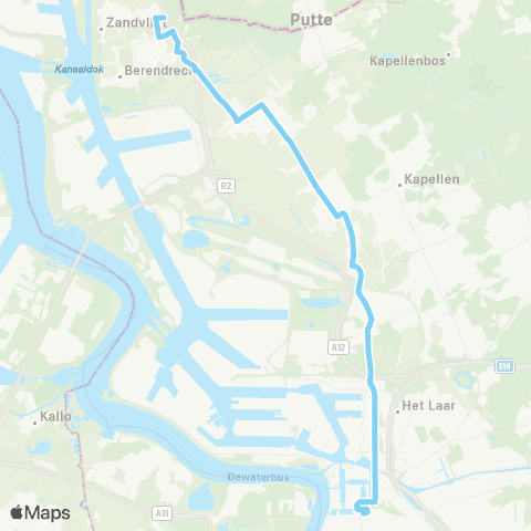 De Lijn Zandvliet - Stabroek - Hoevenen - Antwerpen map