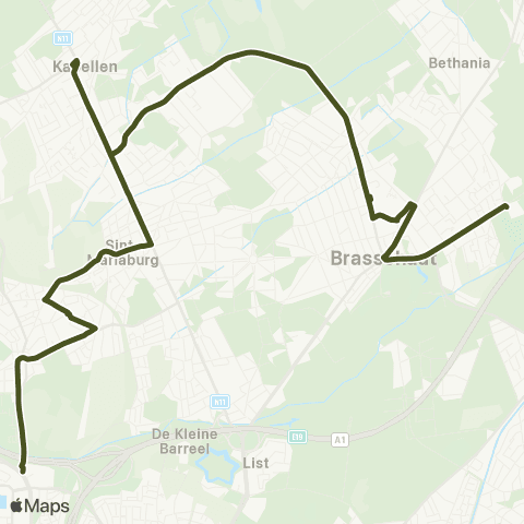 De Lijn Brasschaat - Ekeren - P+R Luchtbal map