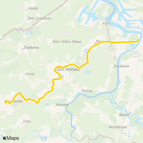 De Lijn Antwerpen L.O. - Beveren - Haasdonk - Sint-Niklaas - Lokeren map