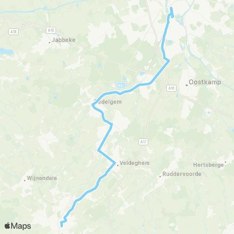 De Lijn Brugge - Loppem - Zedelgem - Veldegem - Torhout map