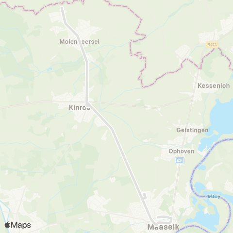 De Lijn Molenbeersel - Maaseik map