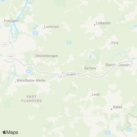 De Lijn Gent Sint-Pieters - Heusden - Wetteren - Dendermonde map