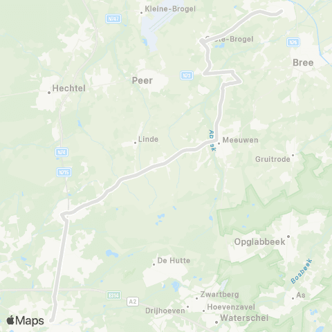 De Lijn Bocholt - Zonhoven map