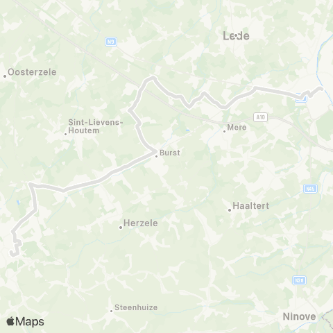 De Lijn Aalst - Erpe - Vlekkem - Borsbeke - Hillegem - Zottegem map