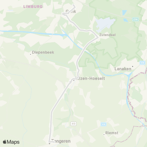 De Lijn Tongeren - Genk map