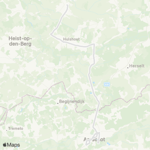 De Lijn Wiekevorst - Hulshout - Westmeerbeek - Ramsel - Aarschot map
