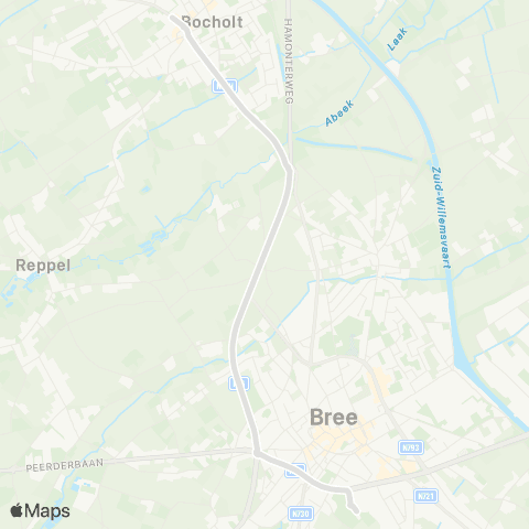 De Lijn Bree - Bocholt map