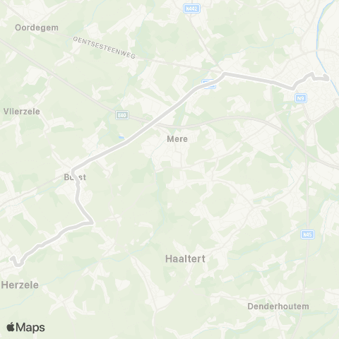 De Lijn Aalst - Erpe - Ressegem - Herzele map
