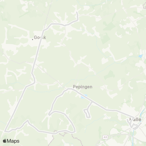 De Lijn Halle - Pepingen - Heikruis - Leerbeek map