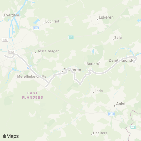 De Lijn Gent Sint-Pieters - Melle - Wetteren - Dendermonde map