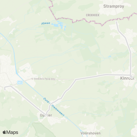 De Lijn Molenbeersel - Bree map