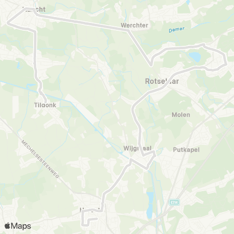 De Lijn Herent - Wijgmaal - Rotselaar - Haacht - Tildonk map