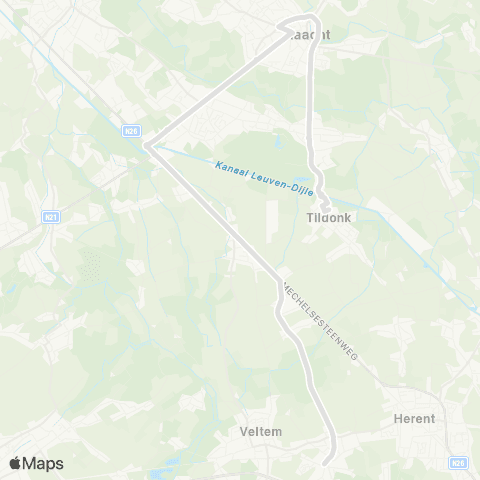 De Lijn Winksele - Buken - Haacht - Tildonk map