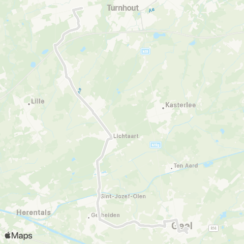 De Lijn Vosselaar - Tielen - Onze-Lieve-Vrouw-Olen - Larum - Geel map