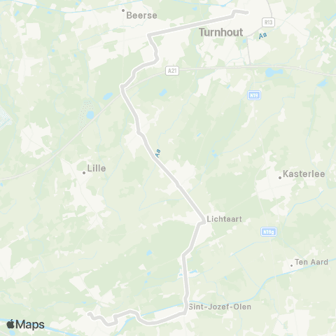 De Lijn Turnhout - Vosselaar - Tielen - Sint-Jozef Olen - Herentals map