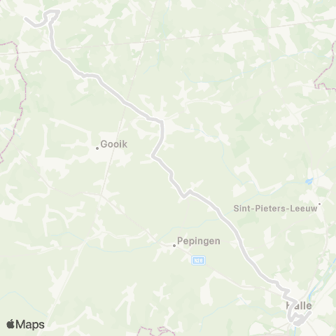 De Lijn Roosdaal - Lennik - Halle map