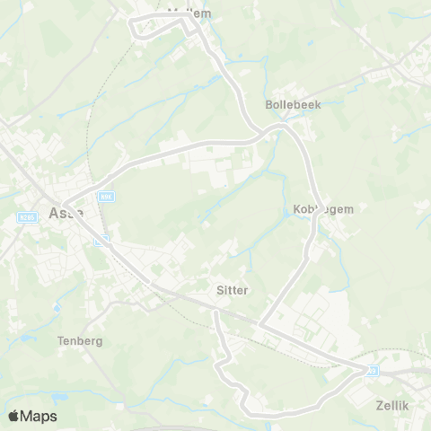 De Lijn Asse - Mollem - Kobbegem - Bekkerzeel - Zellik Moleken map