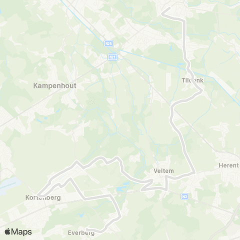 De Lijn Everberg - Kortenberg - Veltem - Tildonk - Haacht map