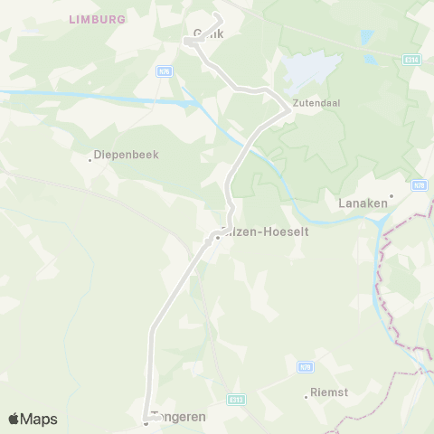 De Lijn Tongeren - Genk map