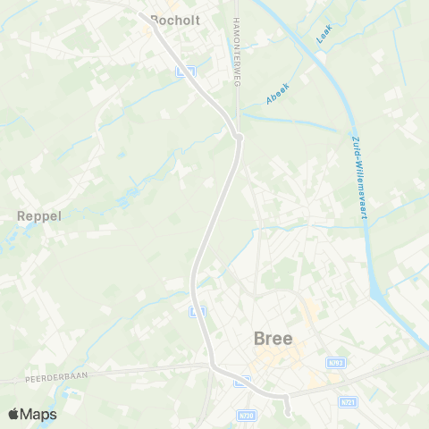 De Lijn Bree - Bocholt map