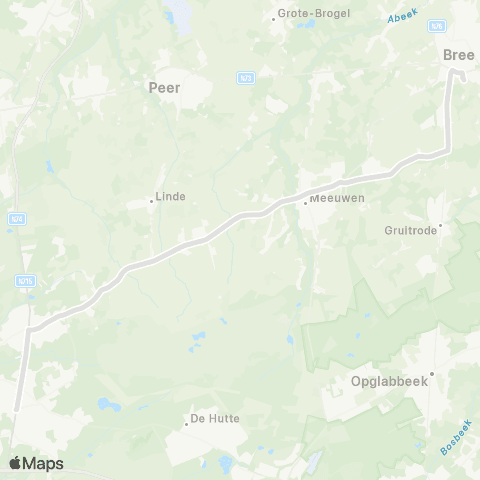 De Lijn Bree - Houthalen-Helchteren map