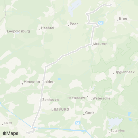 De Lijn Bocholt - Hasselt map