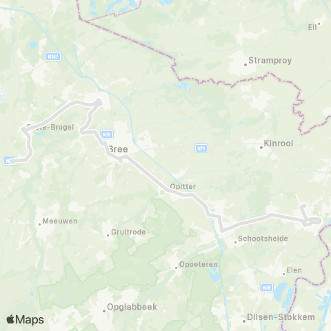 De Lijn Grote-Brogel - Maaseik map