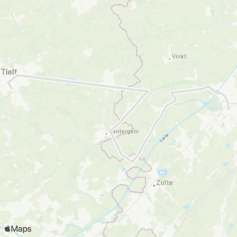 De Lijn Deinze - Gottem - Dentergem - Wontergem - Aarsele - Tielt map