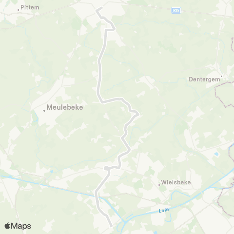 De Lijn Ooigem - Oostrozebeke - Ginste - Marialoop - Tielt map