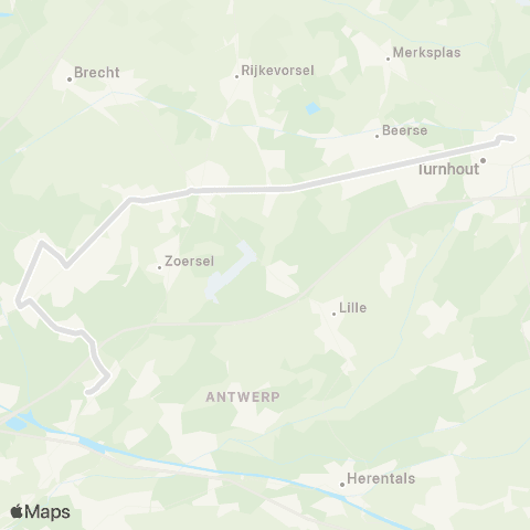 De Lijn Zandhoven - Turnhout map
