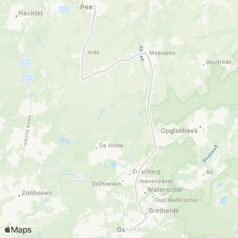 De Lijn Peer - Genk map