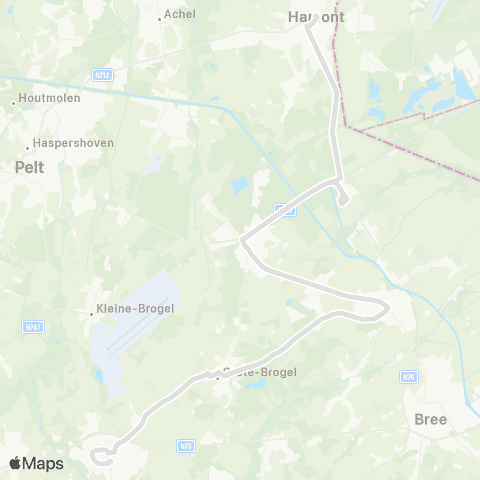 De Lijn Hamont - Peer map