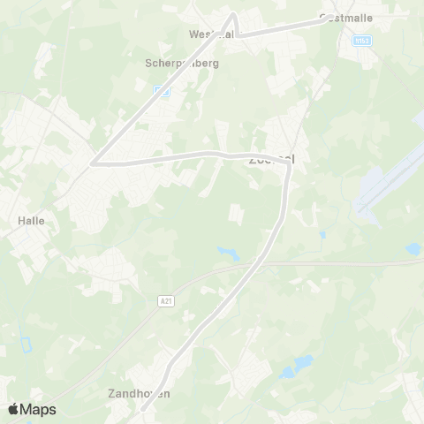 De Lijn Zandhoven - Zoersel - scholen Malle map