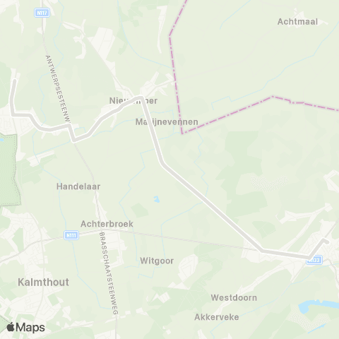 De Lijn Wildert - Nieuwmoer - scholen Wuustwezel map