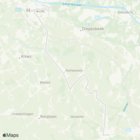 De Lijn Tongeren - Hasselt map