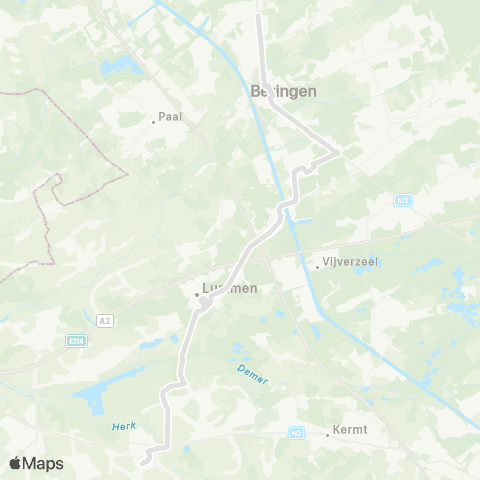 De Lijn Beringen - Herk-de-Stad map
