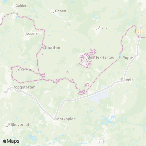 De Lijn Poppel - Weelde - Merksplas - Hoogstraten map