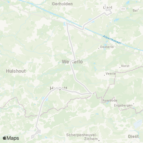 De Lijn Geel - Oevel - Westerlo - Blauberg - Herselt - Aarschot map