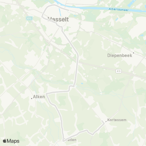 De Lijn Kortessem - Hasselt map