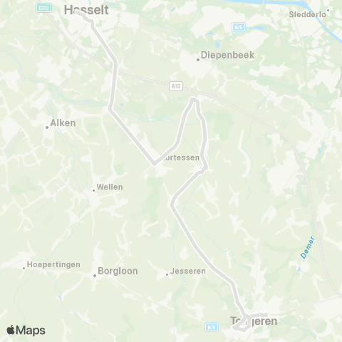 De Lijn Hasselt - Tongeren map
