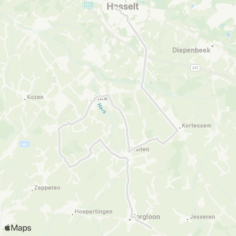 De Lijn Hasselt - Borgloon map