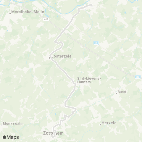 De Lijn Wetteren - Kwatrecht - Oosterzele - Zottegem map