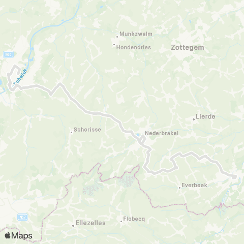 De Lijn Geraardsbergen - Parike - Brakel - Oudenaarde map
