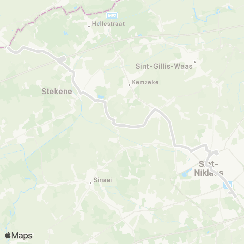 De Lijn Sint-Niklaas - Stekene - Koewacht map