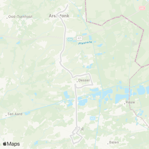 De Lijn Mol - Dessel - Witgoor - Retie - Arendonk map