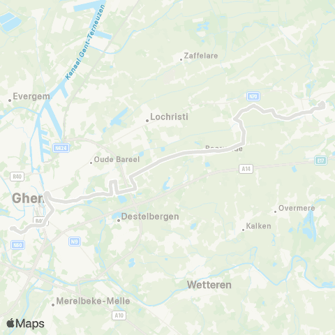 De Lijn Gent Sint-Pieters - Destelbergen - Beervelde - Lokeren map