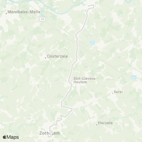 De Lijn Wetteren - Bavegem - Sint-Lievens-Houtem - Zottegem map