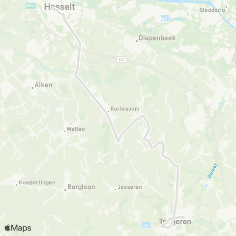 De Lijn Hasselt - Tongeren map