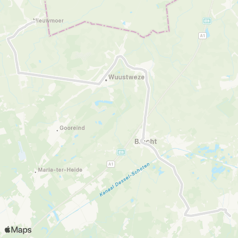 De Lijn Nieuwmoer - Brecht - Oostmalle map