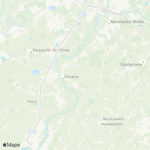De Lijn Oudenaarde - Zwijnaarde - Gent map